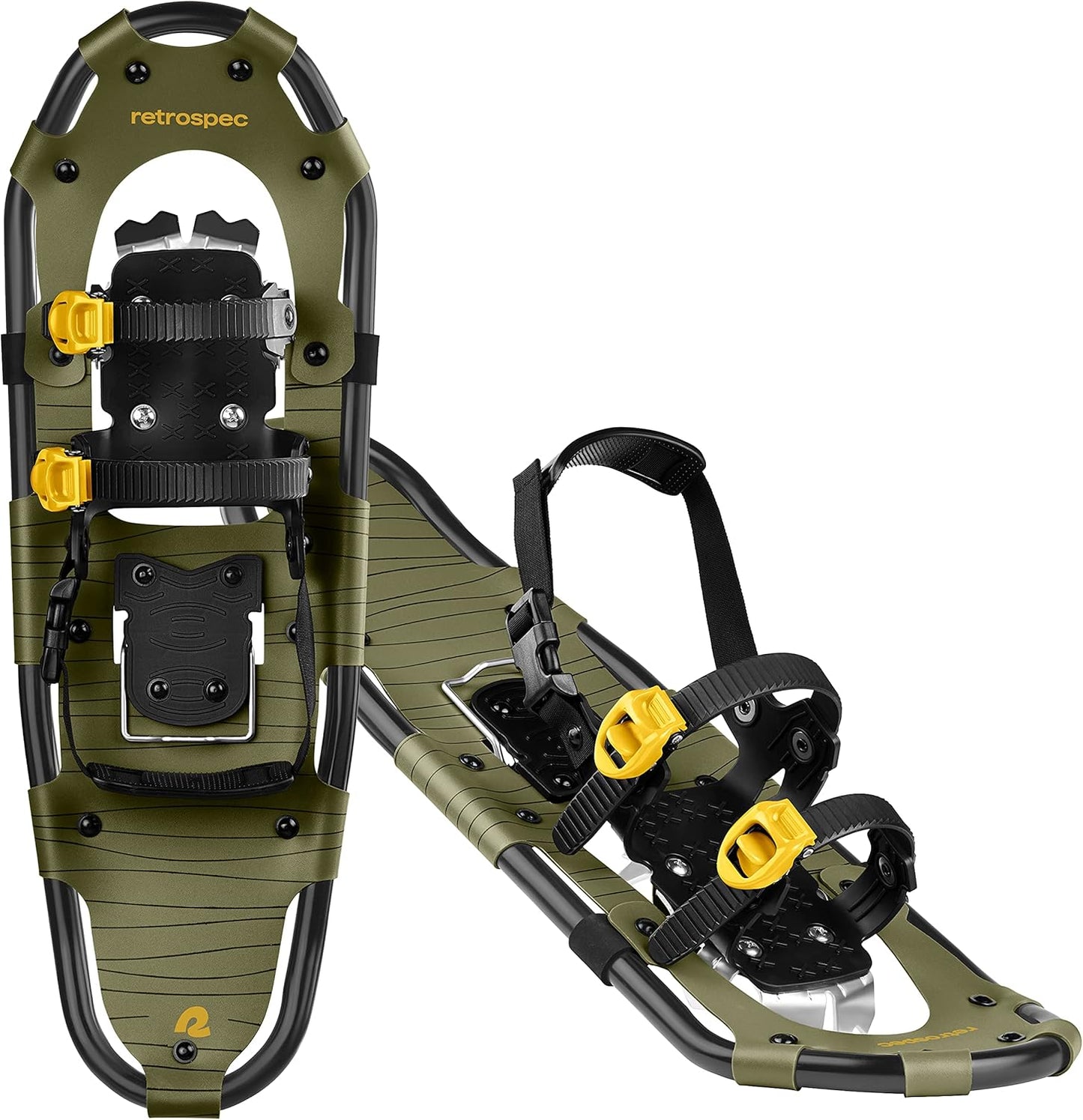Lightweight Aluminum Frame Snow Shoes with Double Ratchet Binding System, Heel Lifts & Carry Bag for All Terrain Hiking & Winter Sports