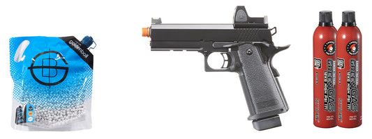 Raven Airsoft 4.3 Hi Capa + Micro Red Dot - Green Gas Combo - (Black)