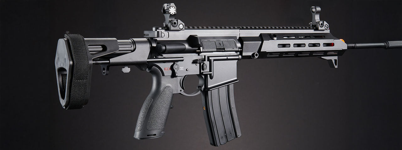 Golden Eagle GBBR Airsoft Rifle w/ 11" M LOK Handguard and Mock Suppressor