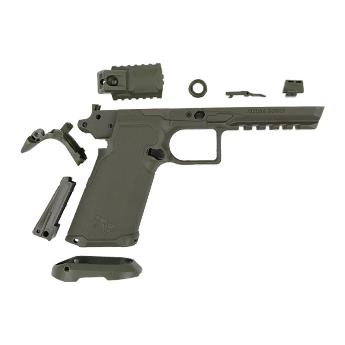 Kizuna Works Lower Frame Set for BSK43 Gas Blowback Airsoft Pistol OD GREEN