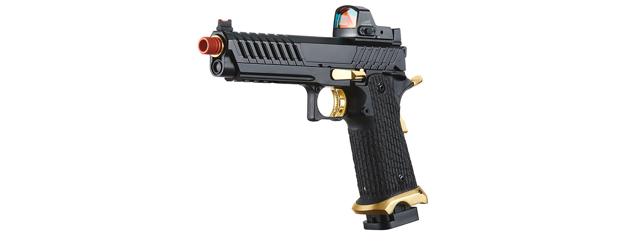 Lancer Tactical Knightshade Hi-Capa Gas Blowback Airsoft Pistol w/ Reflex Red Dot Sight