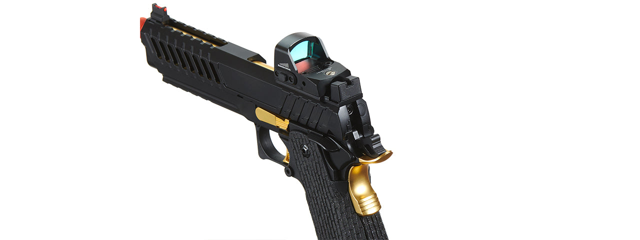Lancer Tactical Knightshade Hi-Capa Gas Blowback Airsoft Pistol w/ Reflex Red Dot Sight