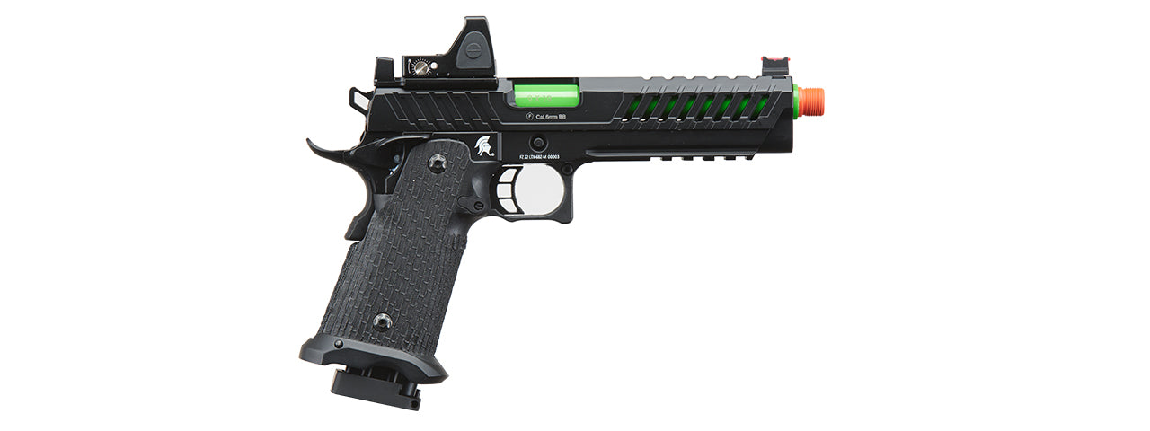 Lancer Tactical Knightshade Hi-Capa Gas Blowback Airsoft Pistol w/ Reflex Red Dot Sight