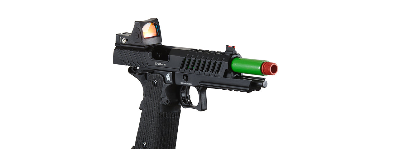 Lancer Tactical Knightshade Hi-Capa Gas Blowback Airsoft Pistol w/ Reflex Red Dot Sight