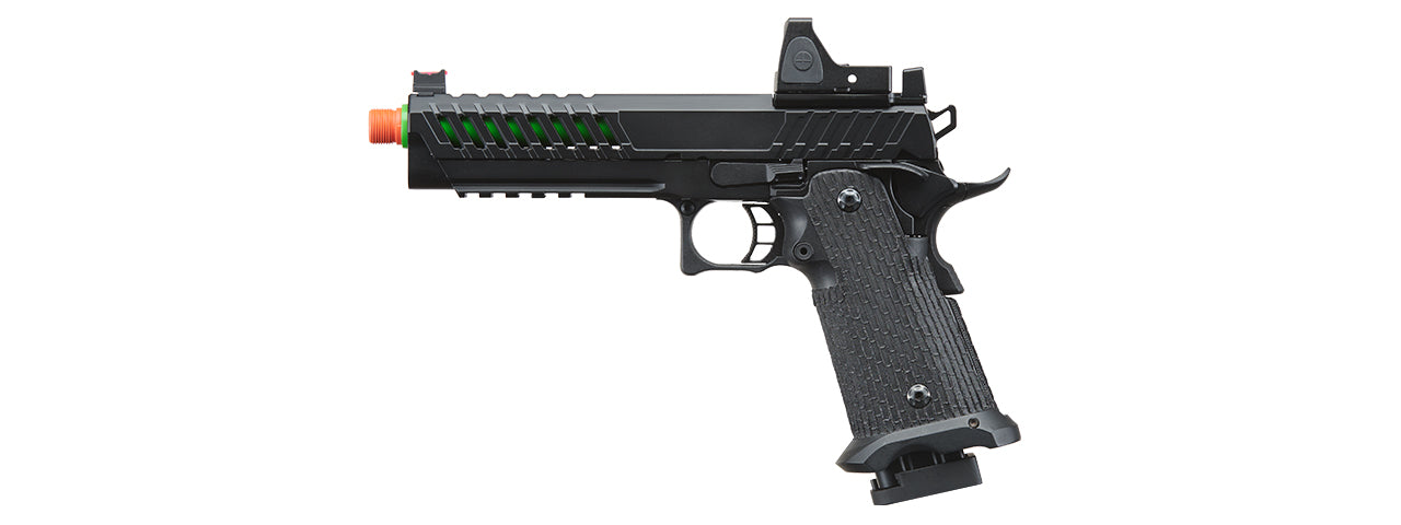 Lancer Tactical Knightshade Hi-Capa Gas Blowback Airsoft Pistol w/ Reflex Red Dot Sight