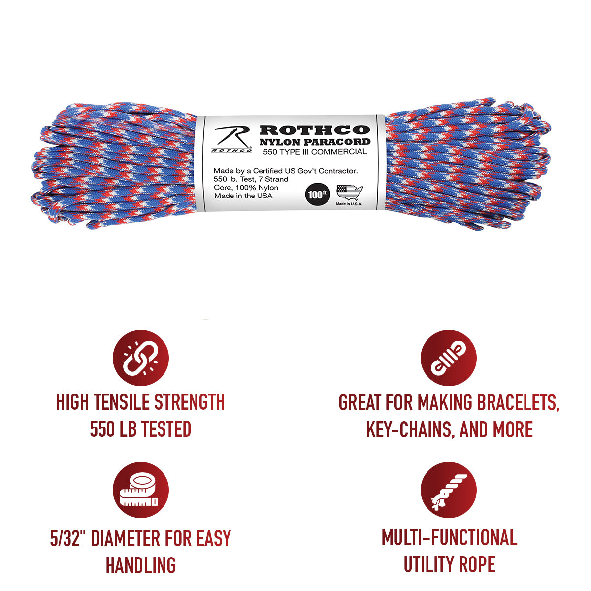 Rothco 550lb Type III Nylon Camo Paracord