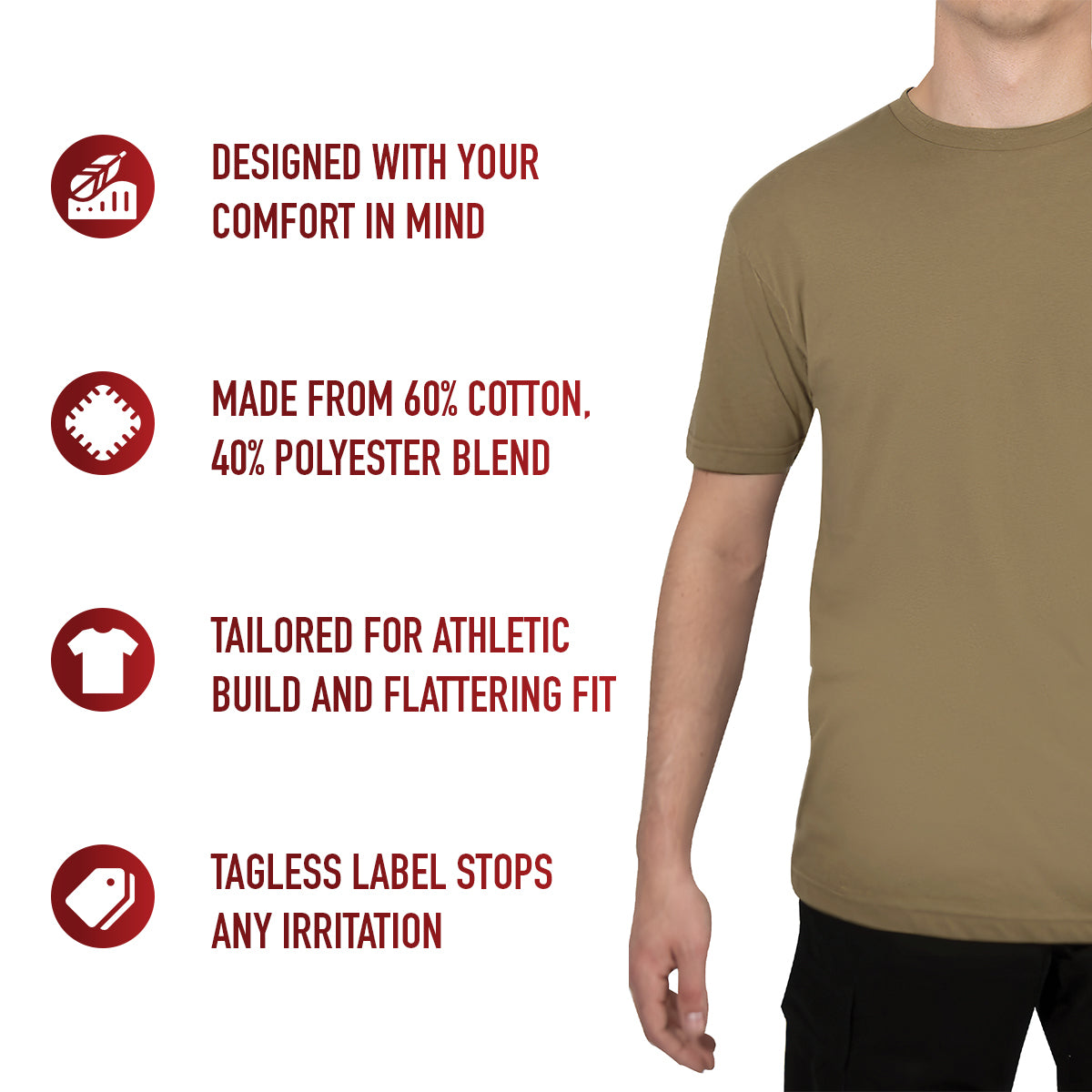 Rothco Athletic Fit Solid Color T-Shirt