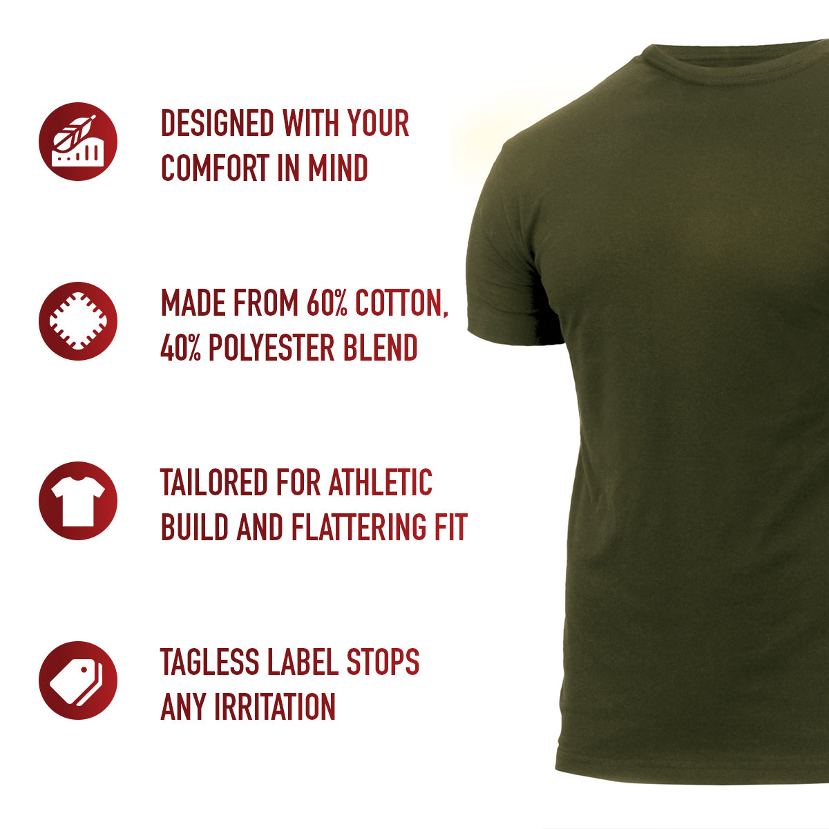 Rothco Athletic Fit Solid Color T-Shirt