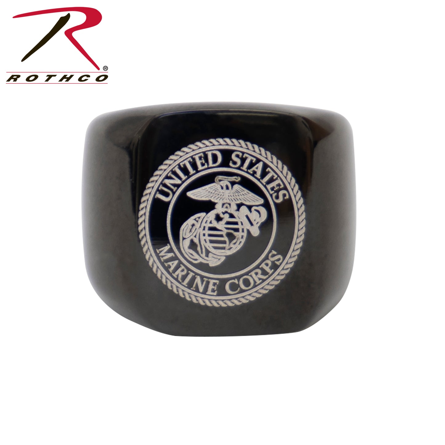 Rothco Stainless Steel USMC Eagle, Globe and Anchor Ring - Black