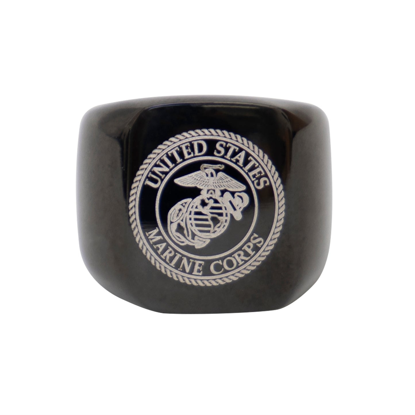 Rothco Stainless Steel USMC Eagle, Globe and Anchor Ring - Black
