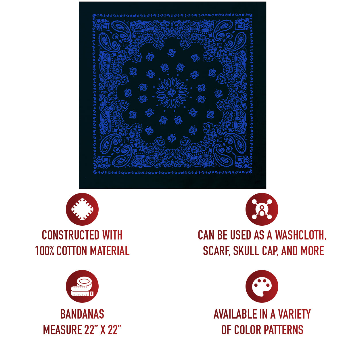 Rothco Trainmen Paisley Bandana - 22" X 22"