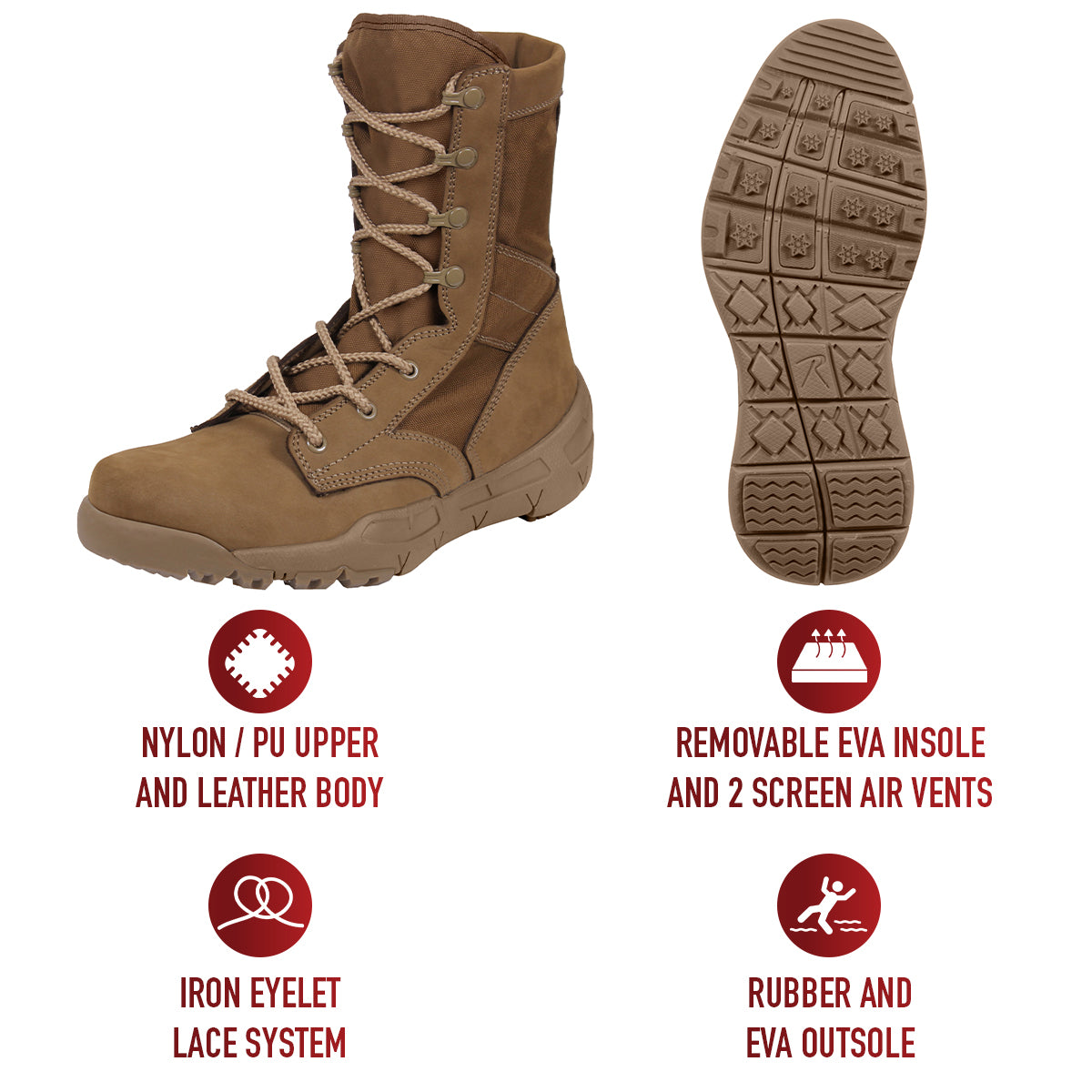 Rothco V-Max Lightweight Tactical Boot - 8 Inch
