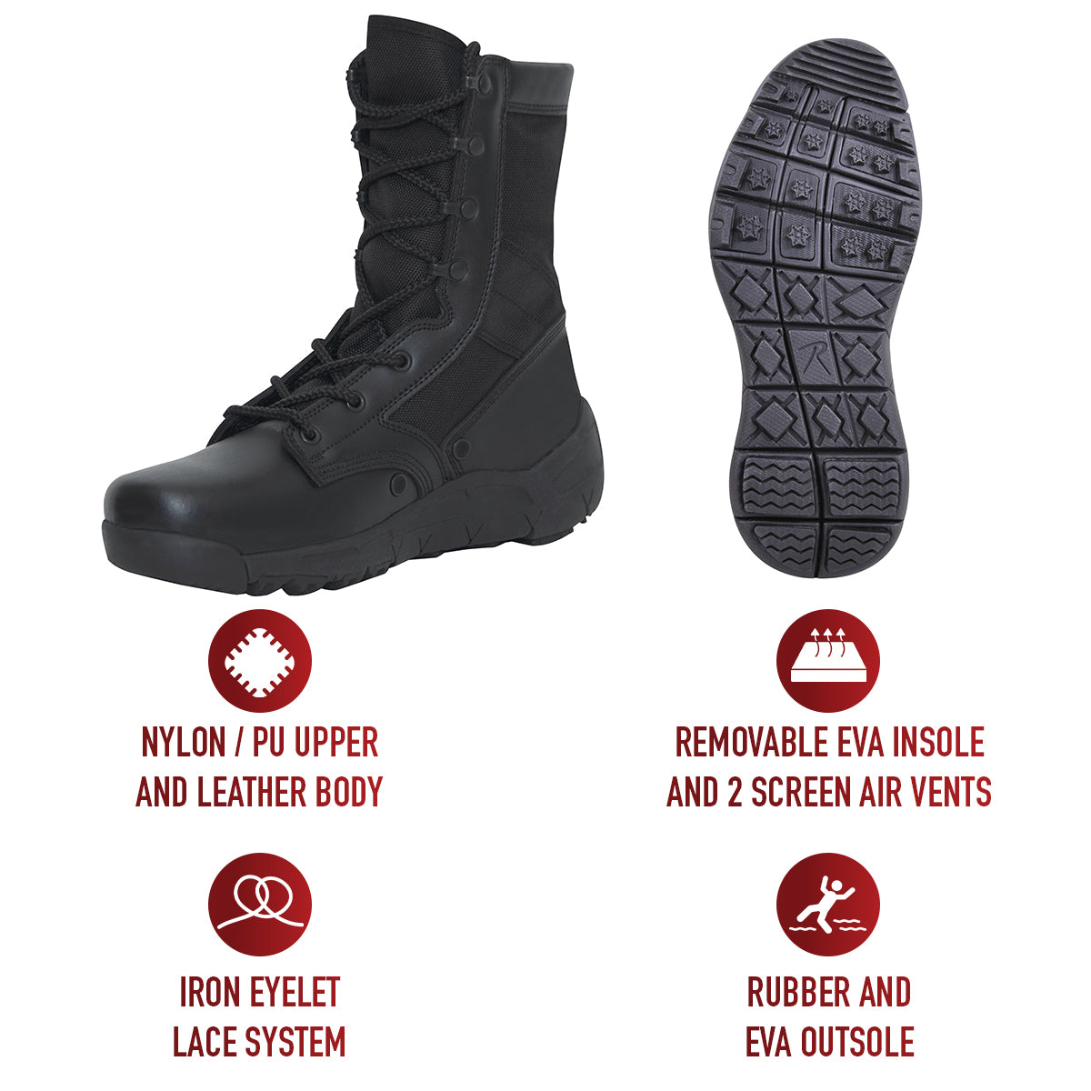 Rothco V-Max Lightweight Tactical Boot - 8 Inch
