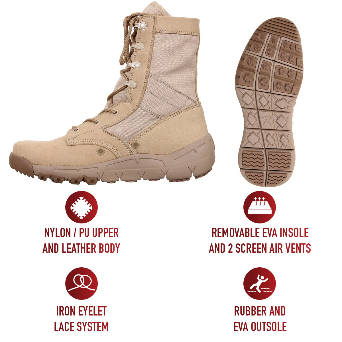 Rothco V-Max Lightweight Tactical Boot - 8 Inch