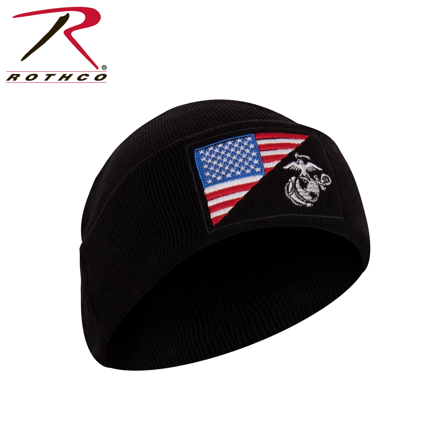 Rothco USMC Eagle, Globe and Anchor / US Flag Deluxe Fine Knit Watch Cap