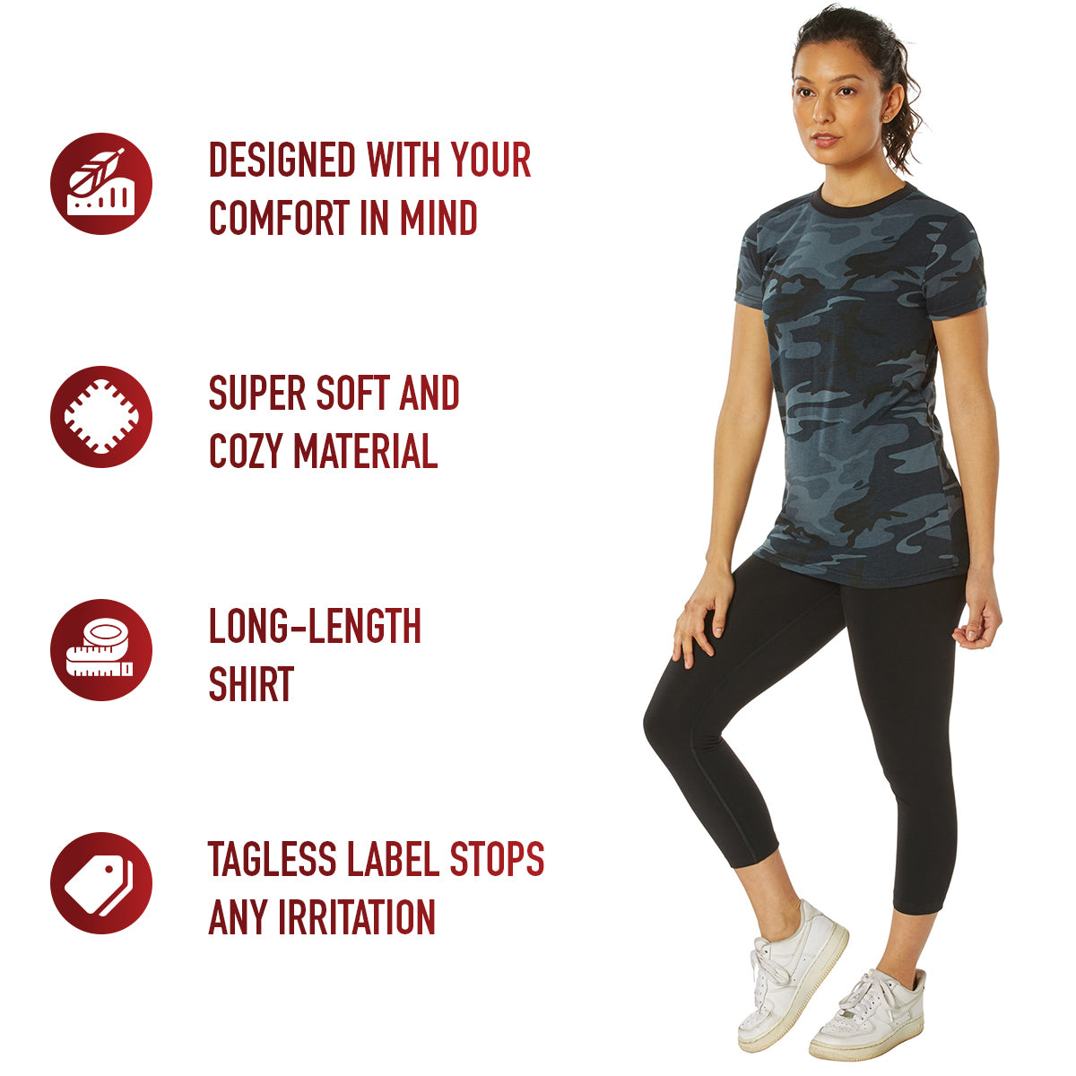 Rothco Womens Long Length Camo T-Shirt