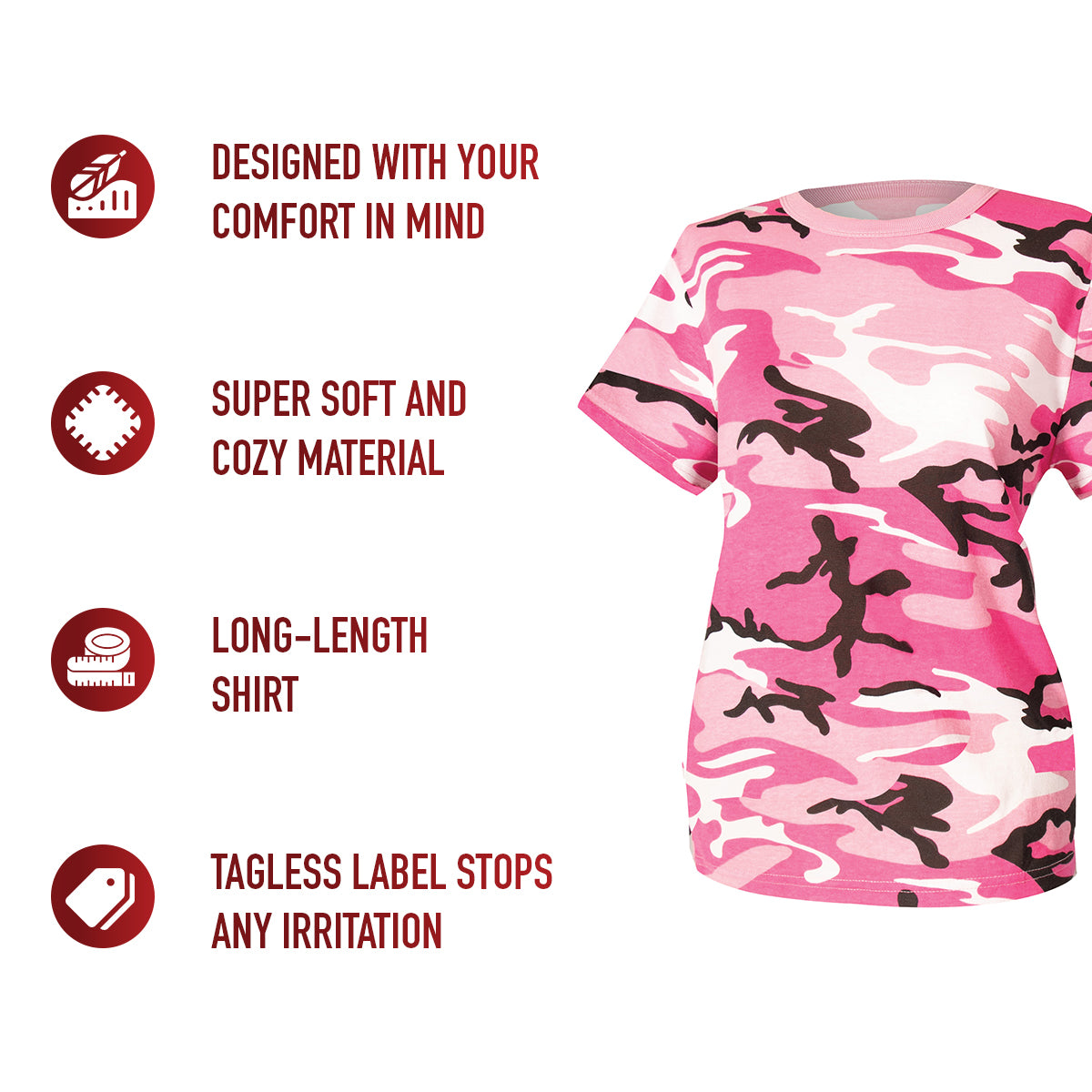 Rothco Womens Long Length Camo T-Shirt