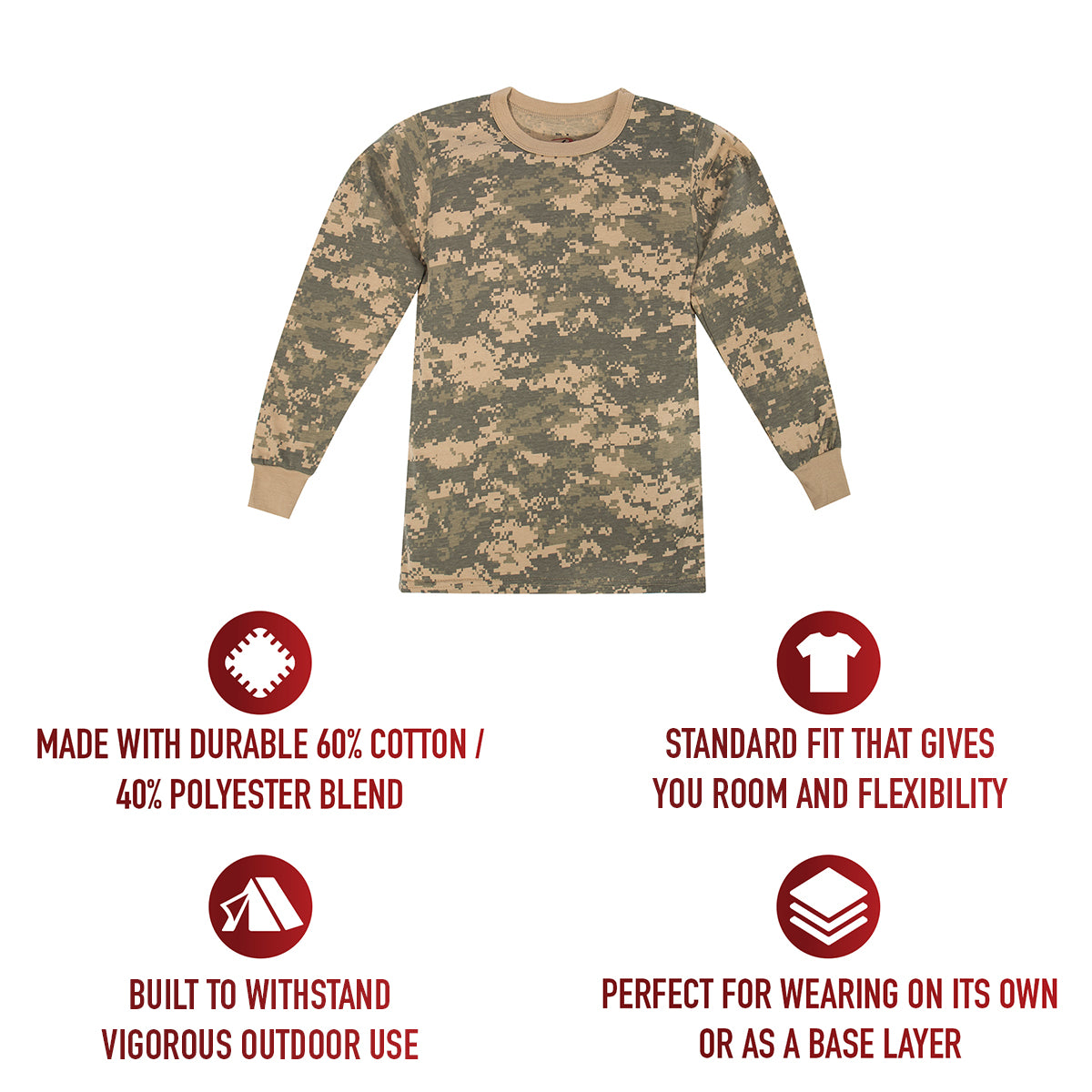 Rothco Kids Long Sleeve Camo T-Shirt