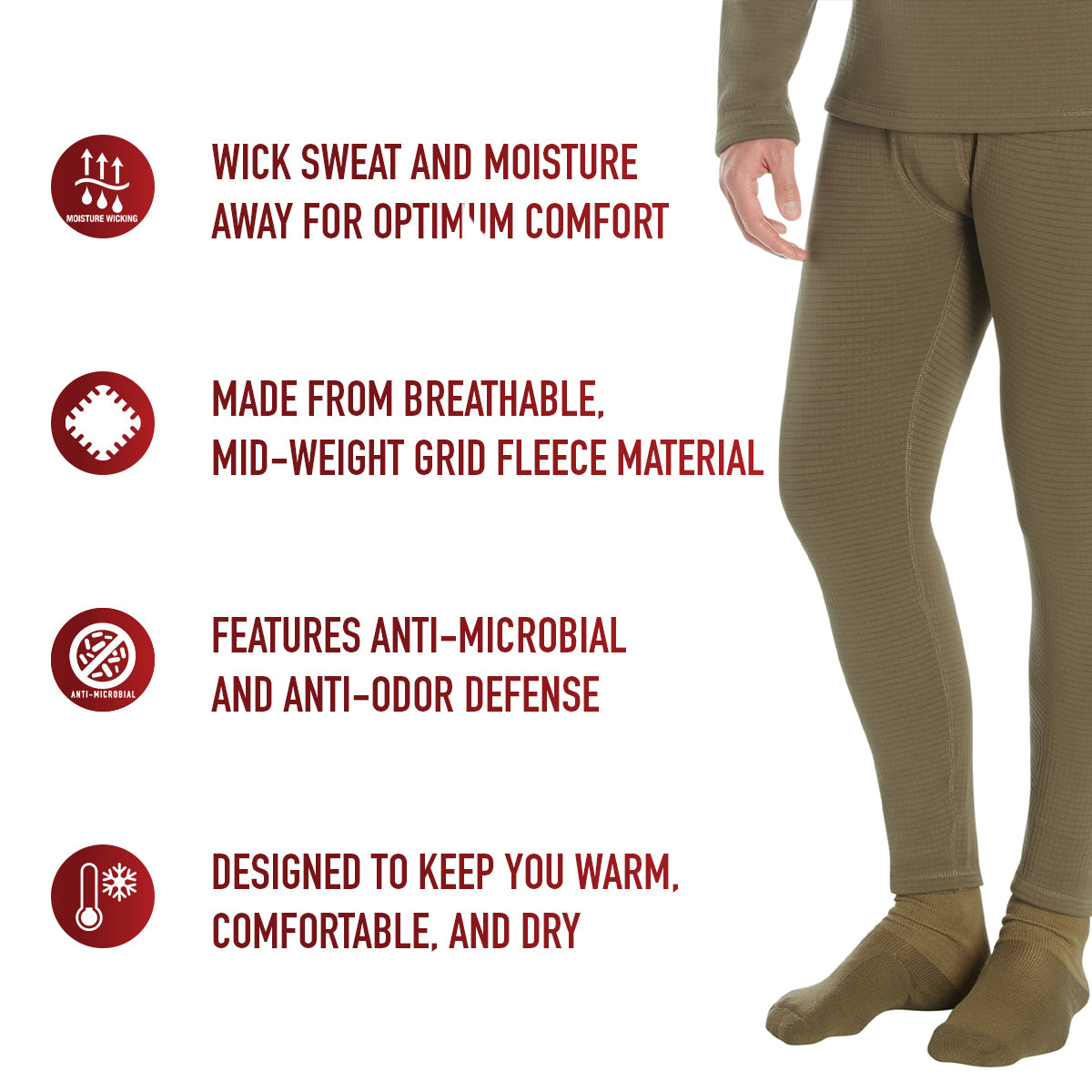 Rothco ECWCS Gen III Mid-Weight Underwear Bottoms (Level II)