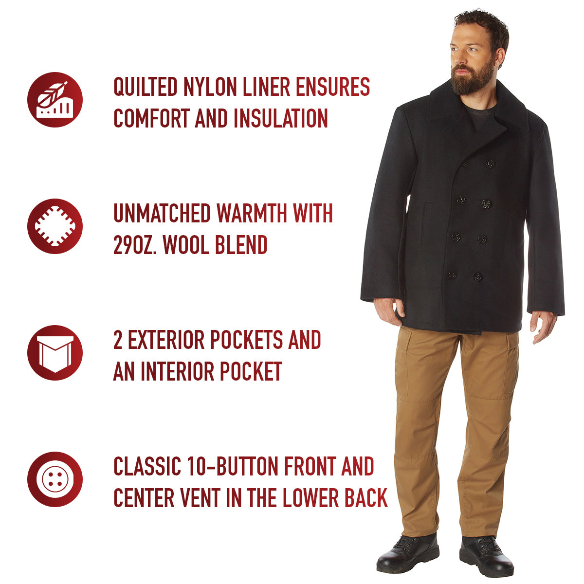 Rothco US Navy Type Pea Coat