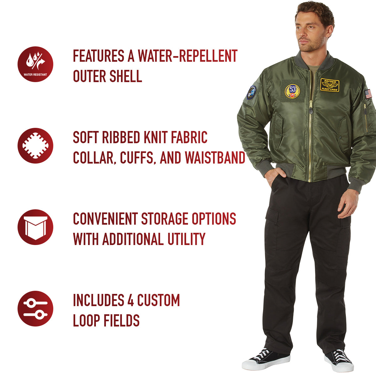 Rothco MA-1 Flight Jacket with Patches