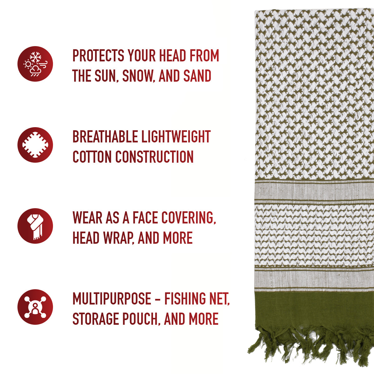 Rothco Shemagh Tactical Desert Keffiyeh Scarf