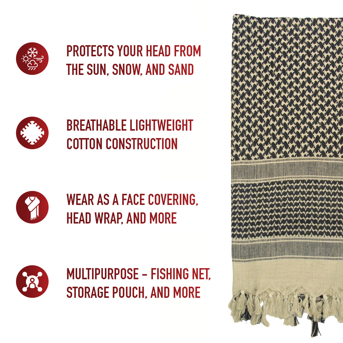 Rothco Shemagh Tactical Desert Keffiyeh Scarf