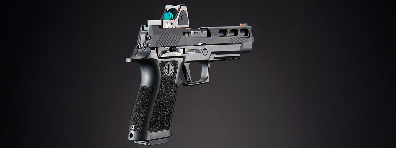 Sig Sauer Proforce P320 XCarry GBB Pistol w/ PH+ P320/M17 Slide & Lancer Tactical Red Dot Reflex Sight