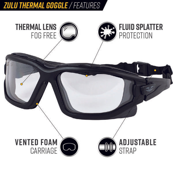 Valken/Pyramex Zulu/Highlander Thermal Airsoft Goggles - Regular Fit