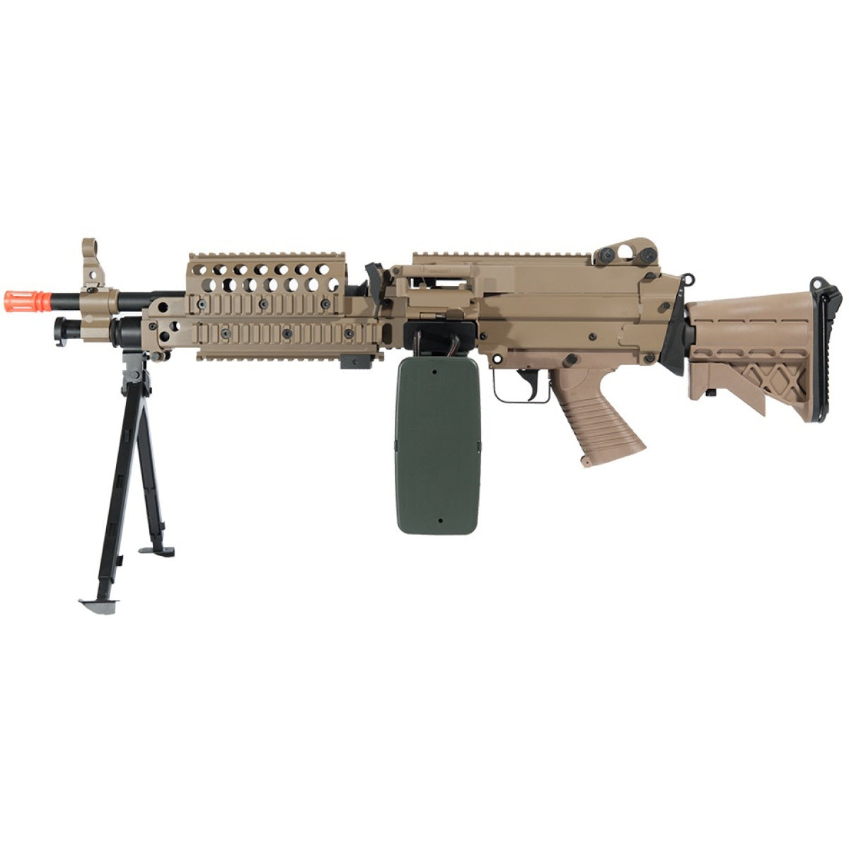 Atlas Custom Works Full Metal M249 MK46 SPW Support Rifle Airsoft AEG - TAN