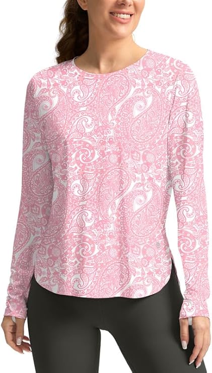 Women's Sun Shirts UPF 50+ Long Sleeve UV Protection Shirt Lightweight Quick Dry Workout Hiking Tops for Women