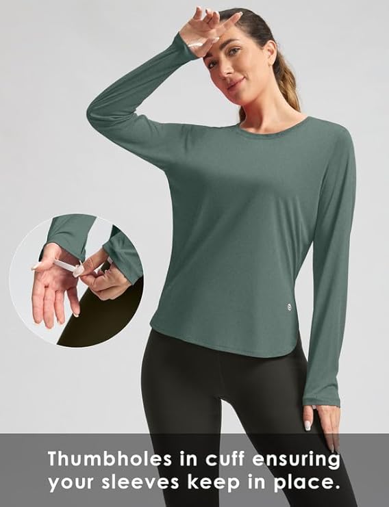 Women's Sun Shirts UPF 50+ Long Sleeve UV Protection Shirt Lightweight Quick Dry Workout Hiking Tops for Women