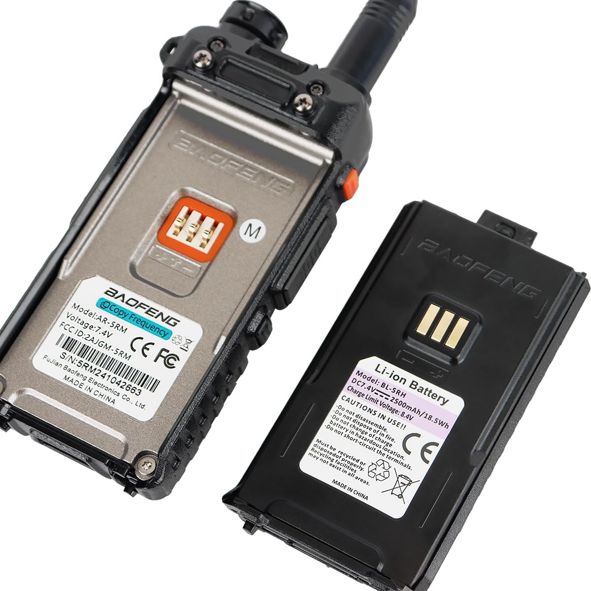 Baofeng AR-5RM 10W NOAA Emergency Tactical Two Way Radio with USB-C Charging for Survival Gear Hunting Camping 2 Pack