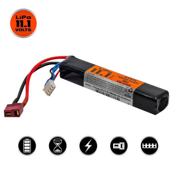 Valken LiPo 11.1v 1200mAh 15C Stick Airsoft Battery