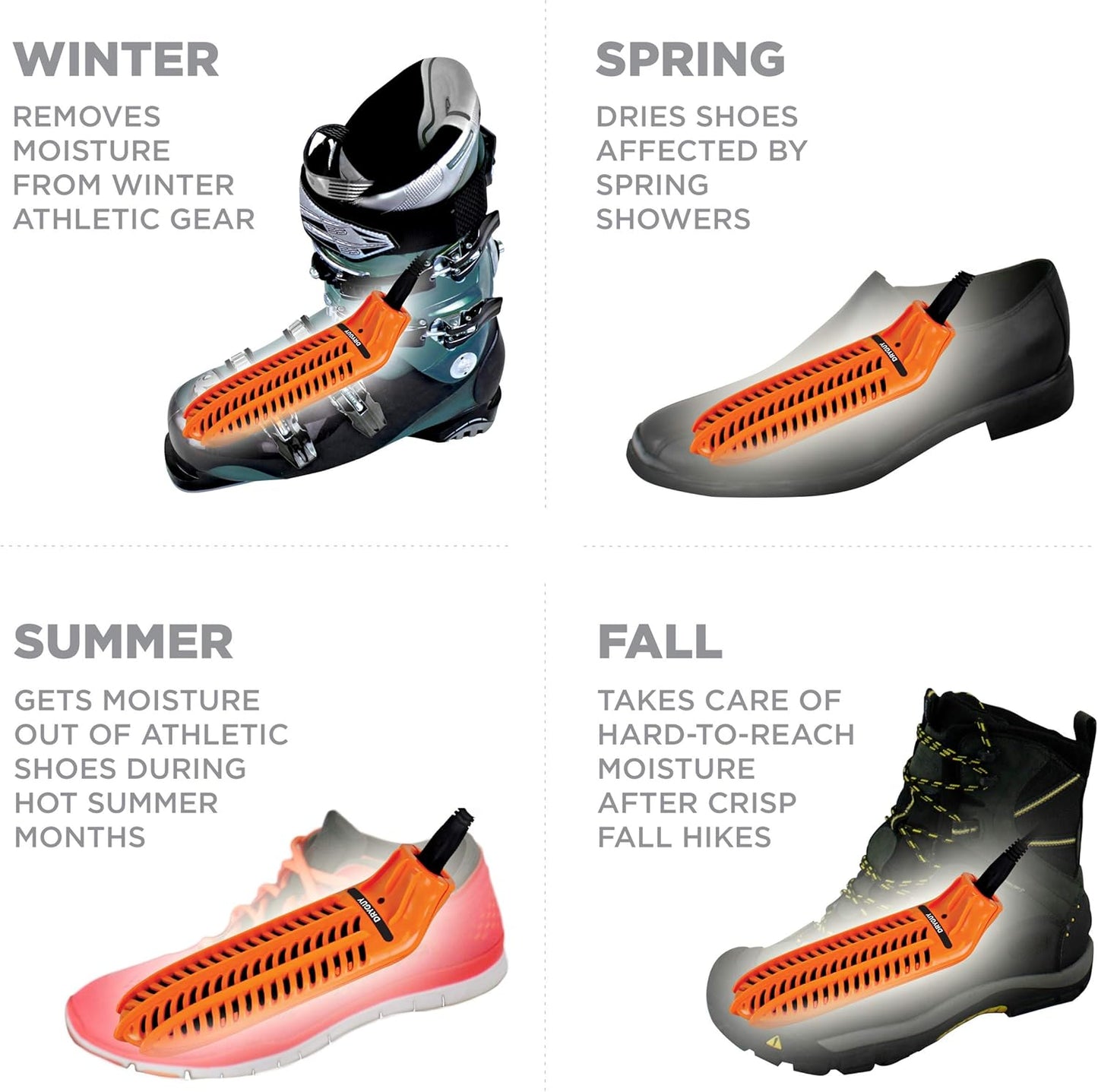 DryGuy Travel Dry DX Boot Dryer and Shoe Dryer, Orange & Black