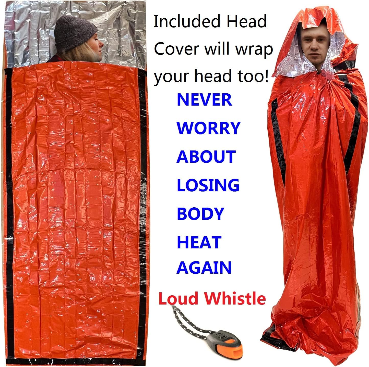 Emergency Sleeping Bags 2 Pack | Portable Emergency Blanket Survival Gear