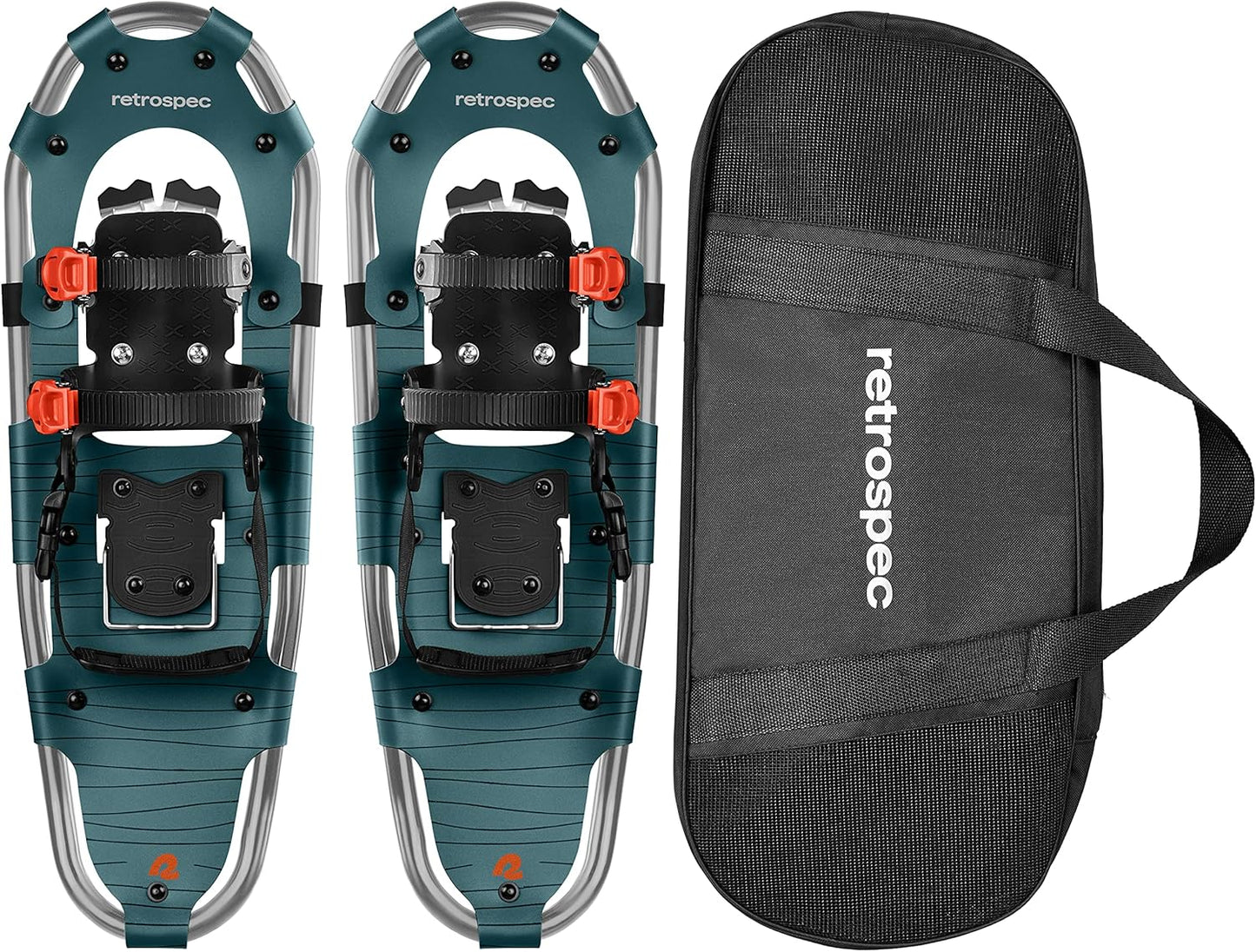 Lightweight Aluminum Frame Snow Shoes with Double Ratchet Binding System, Heel Lifts & Carry Bag for All Terrain Hiking & Winter Sports