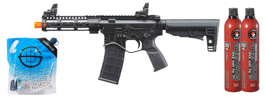 Golden Eagle Compact BD Style 7" inch M-LOK M4 GBB Airsoft Rifle - Green Gas Combo - (Black)