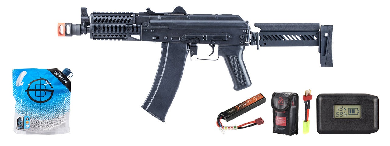 LCT ZKS-74UN AK AEG Rifle W/ Folding Stock - Battery/Adapter/Charger Combo - (Black)