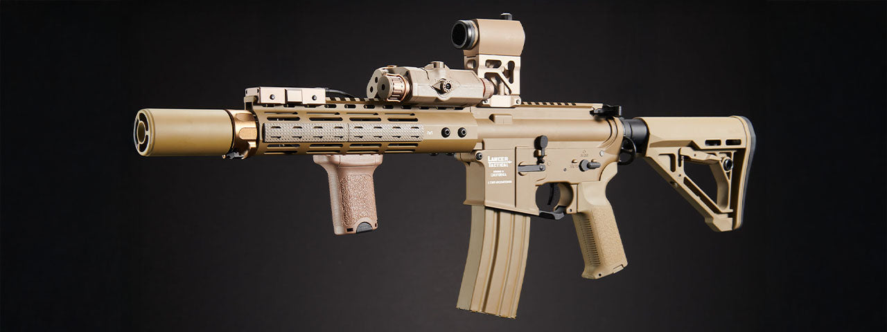 Custom Brimstone - Lancer Tactical Archon 9" M-LOK Proline Series M4 Airsoft Rifle w/ Delta Stock