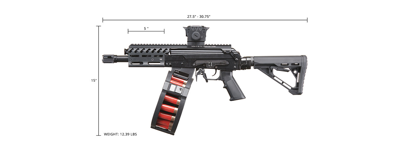 Custom Tokyo Marui CHERNOBOG - SAIGA-12 SBS Tri-Shot Gas Blowback Airsoft Shotgun