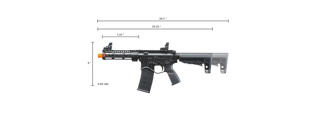 Golden Eagle Compact BD Style 7" inch M-LOK M4 GBB Airsoft Rifle - Green Gas Combo - (Black)