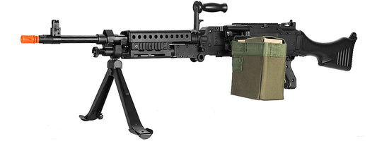 Lancer Tactical Full Metal M240 Airsoft AEG Squad Automatic Machine Gun with Box Magazine
