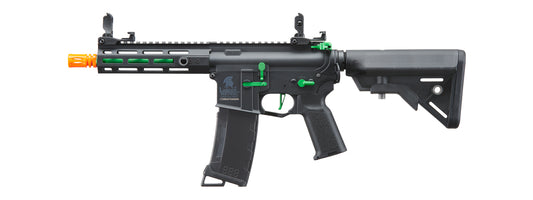 Lancer Tactical Gen 3 Hellion 7" M-LOK Airsoft AEG Rifle w/ Crane Stock (Color: Black & Green)