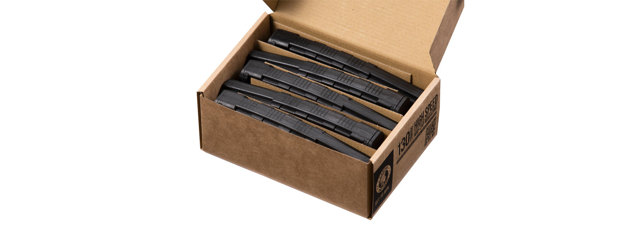 Lancer Tactical 130 Round High Speed Mid-Cap Magazine Pack of 5 (Multiple Options)