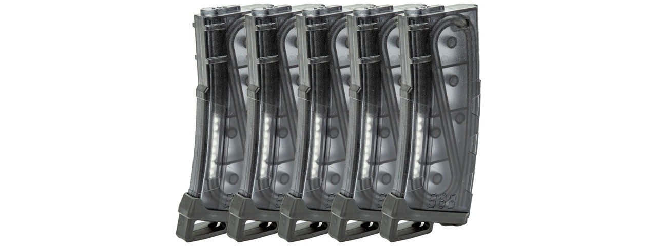 Lancer Tactical 130 Round High Speed Mid-Cap Magazine Pack of 5 (Multiple Options)