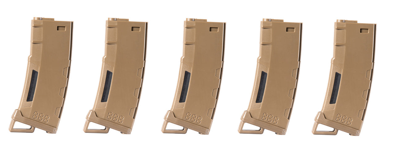 Lancer Tactical 130 Round High Speed Mid-Cap Magazine Pack of 5 (Multiple Options)