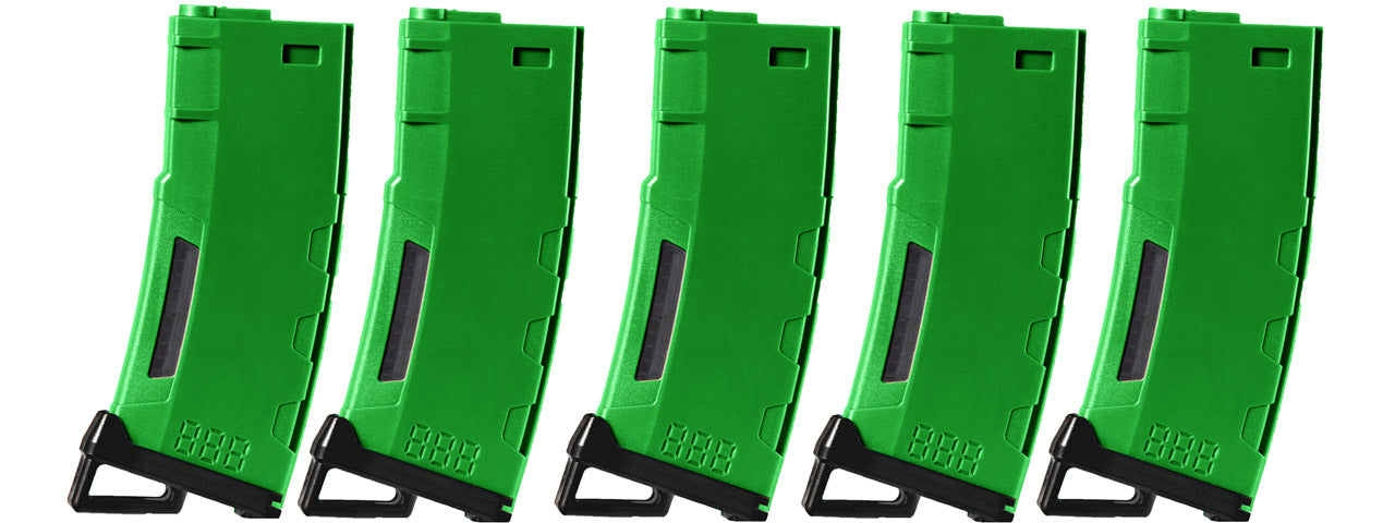 Lancer Tactical 130 Round High Speed Mid-Cap Magazine Pack of 5 (Multiple Options)