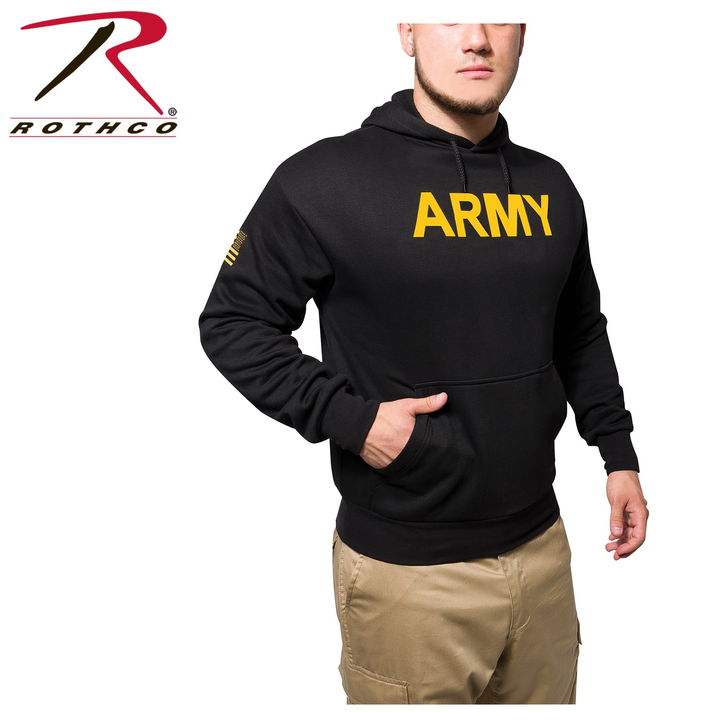 Rothco Army Printed Pullover Hoodie - Black