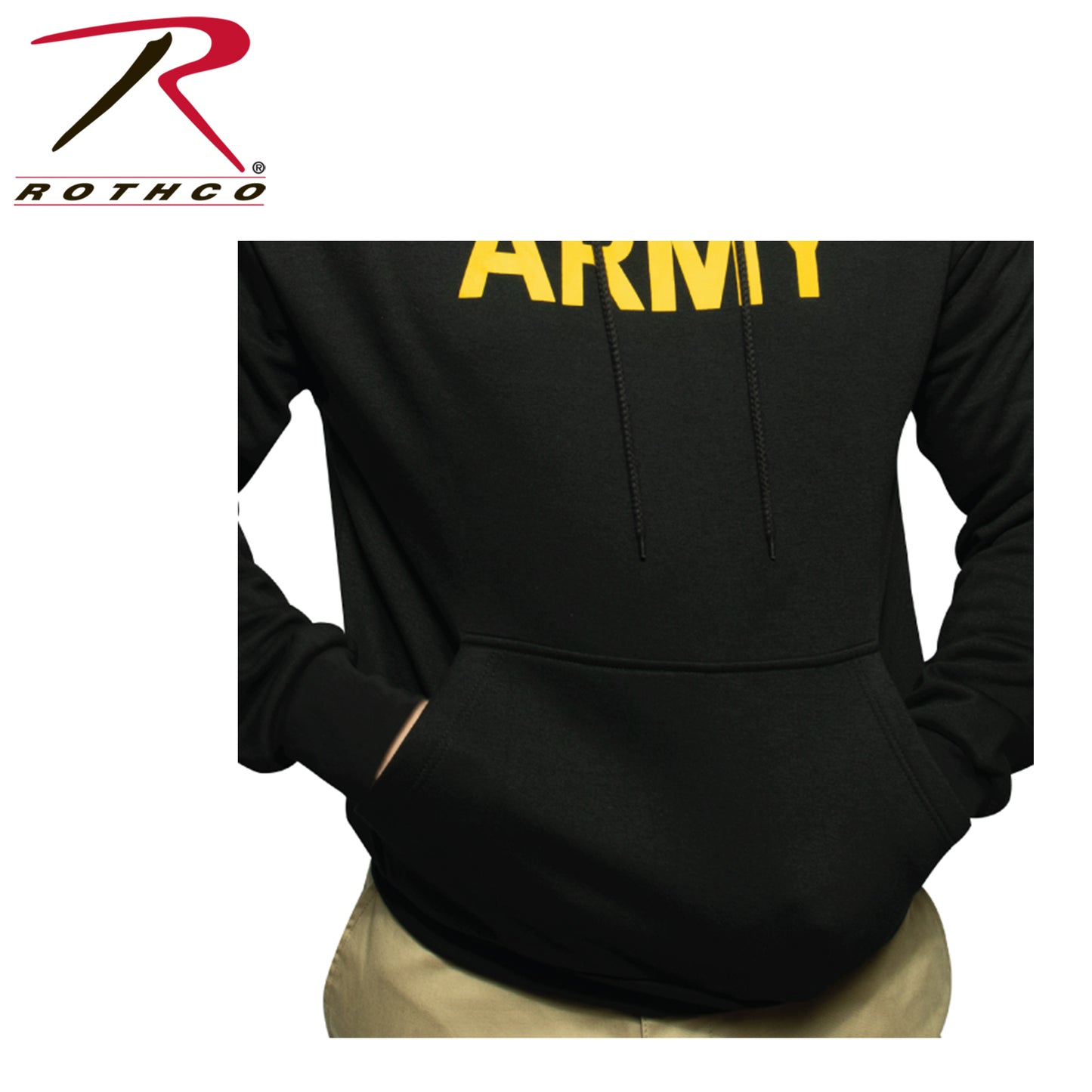 Rothco Army Printed Pullover Hoodie - Black